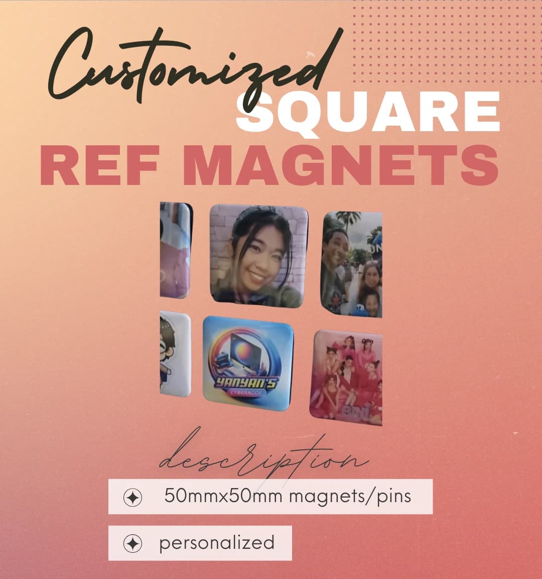 Customized Square Ref Magnets